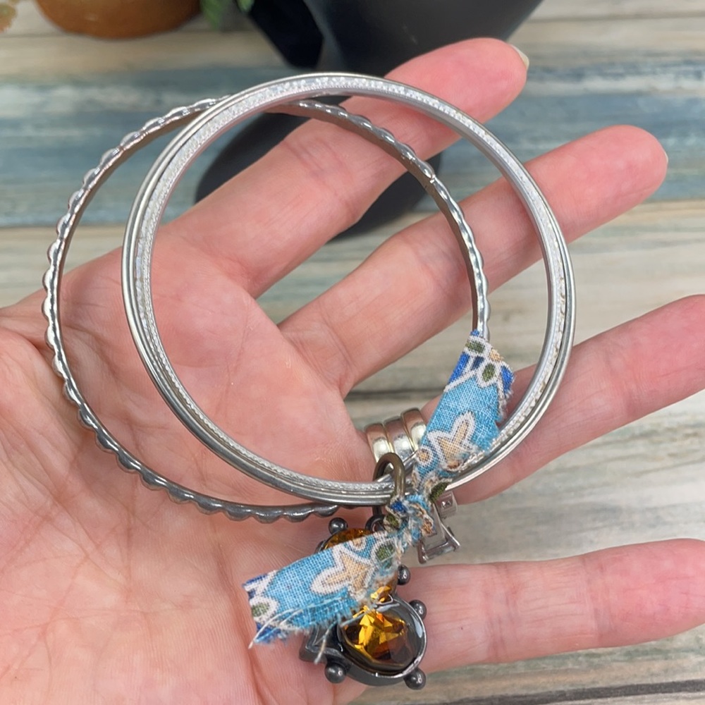 Adorned Crown Artisan Assemblage Bangle Topaz Hea… - image 3